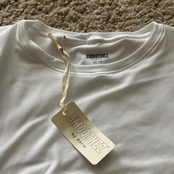 Aerie White Short Sleeve Crew T Shirt - Picture 4 of 5